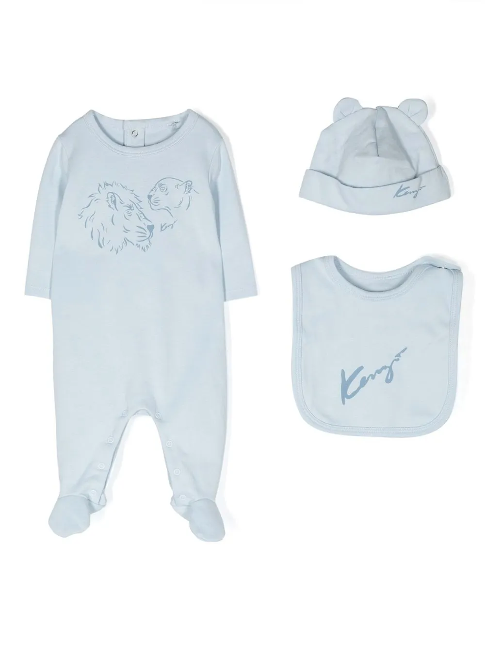 

Kenzo Kids logo-print babygrow set - Blue
