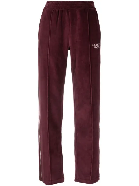 Sporty & Rich velour side-stripe track pants