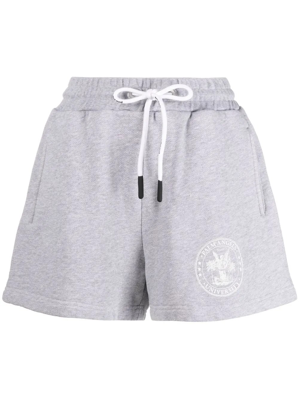 

Palm Angels logo-print drawstring track shorts - Grey