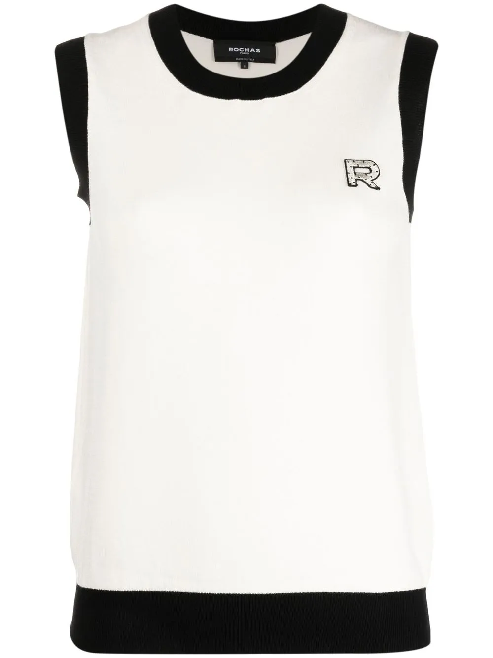 

Rochas logo-patch tank top - White