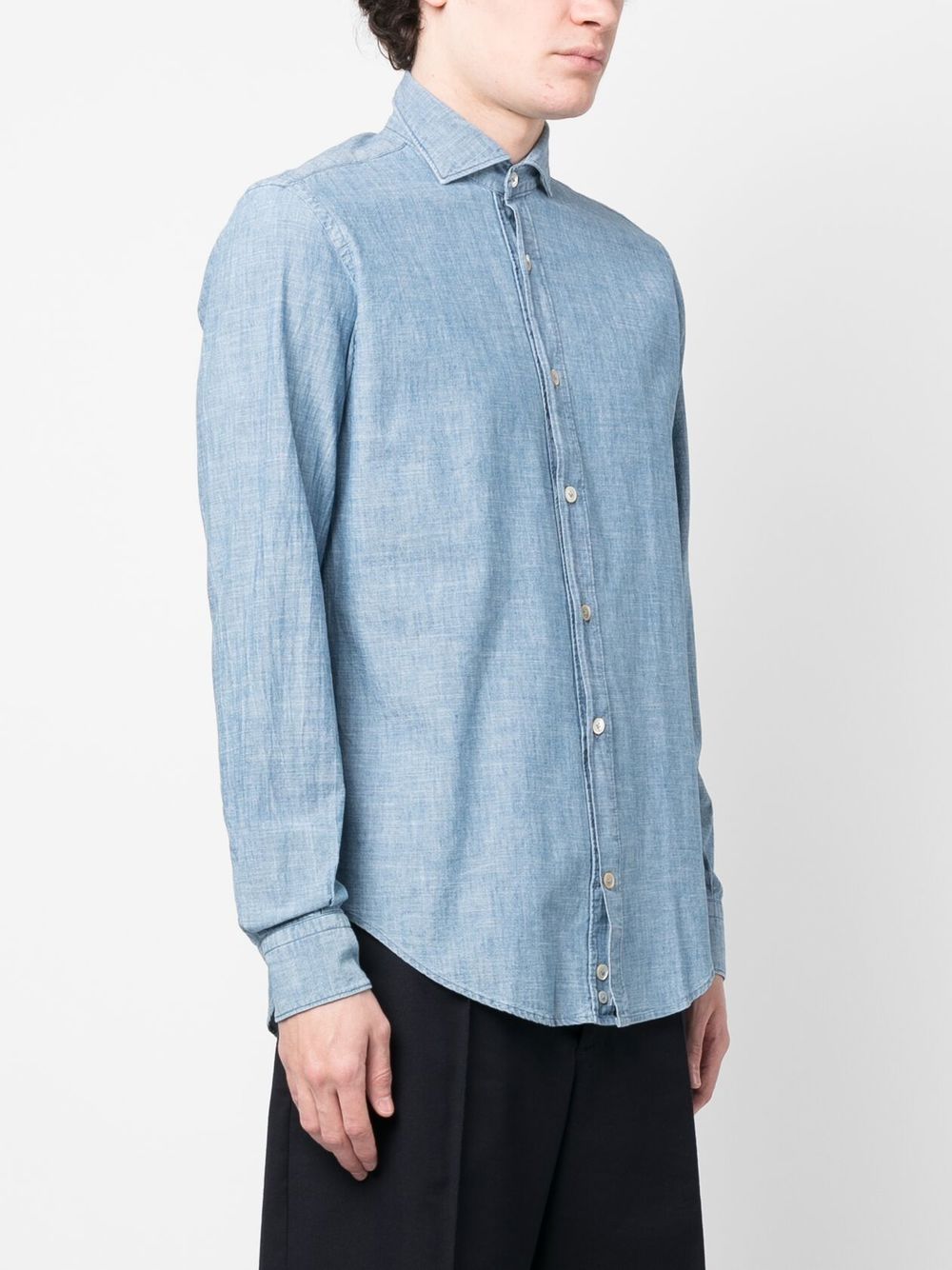 eleventy long-sleeve denim shirt - blue