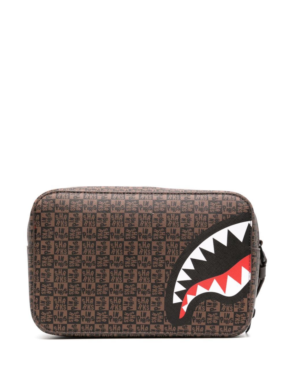 sprayground kid monogram-pattern canvas wash bag - Bruin