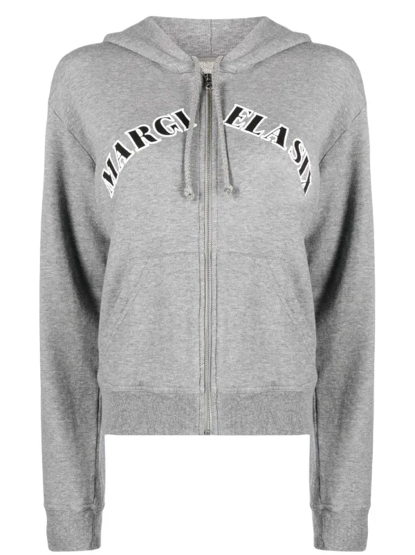 MM6 Maison Margiela Appliqué Logo zip-up Hoodie - Farfetch