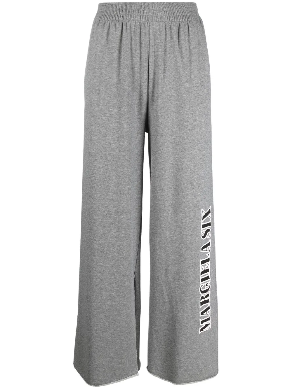 

MM6 Maison Margiela cotton logo-print wide-leg trousers - Grey
