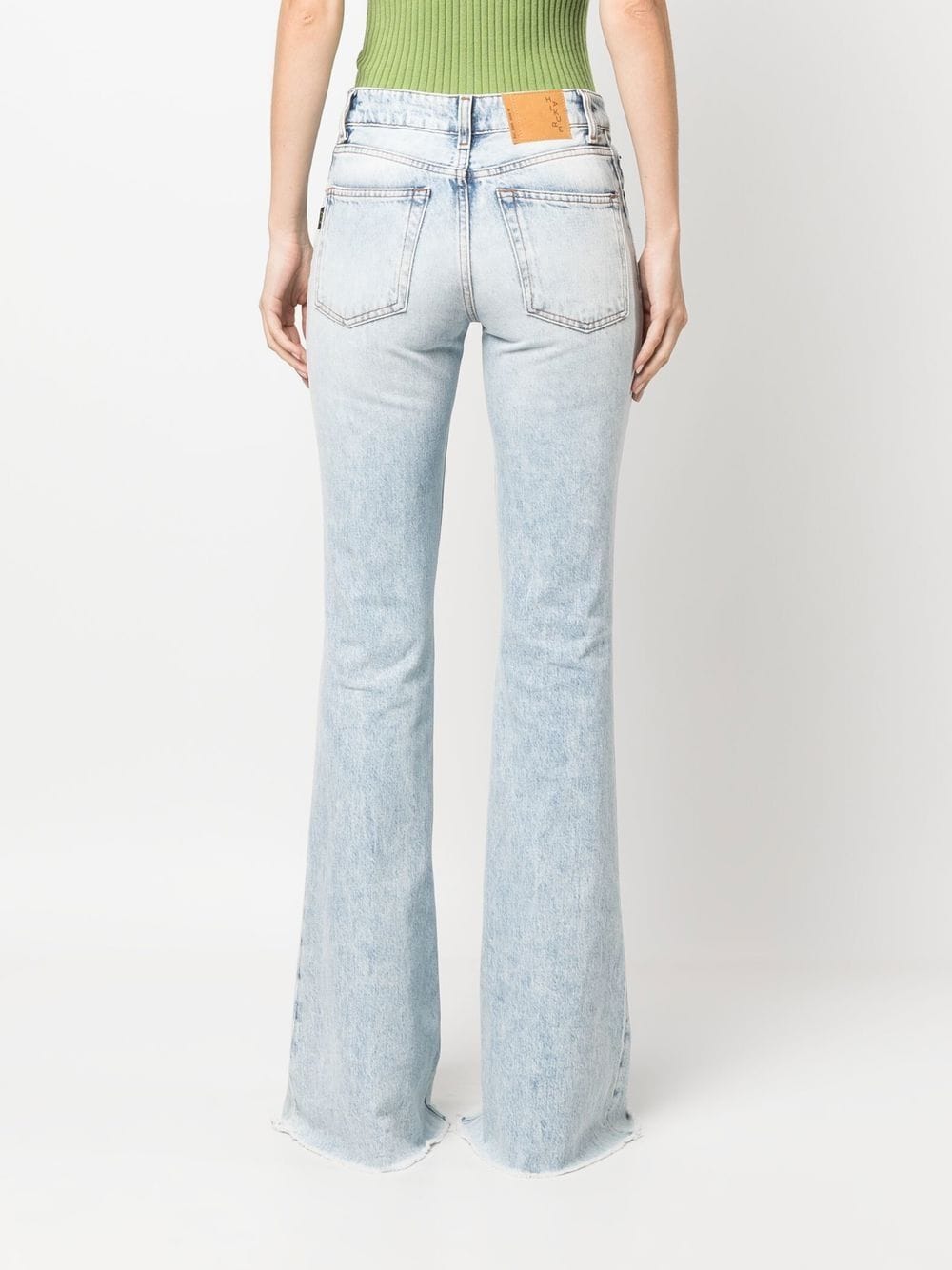 Shop Haikure Low-rise Flared Jeans In Blue