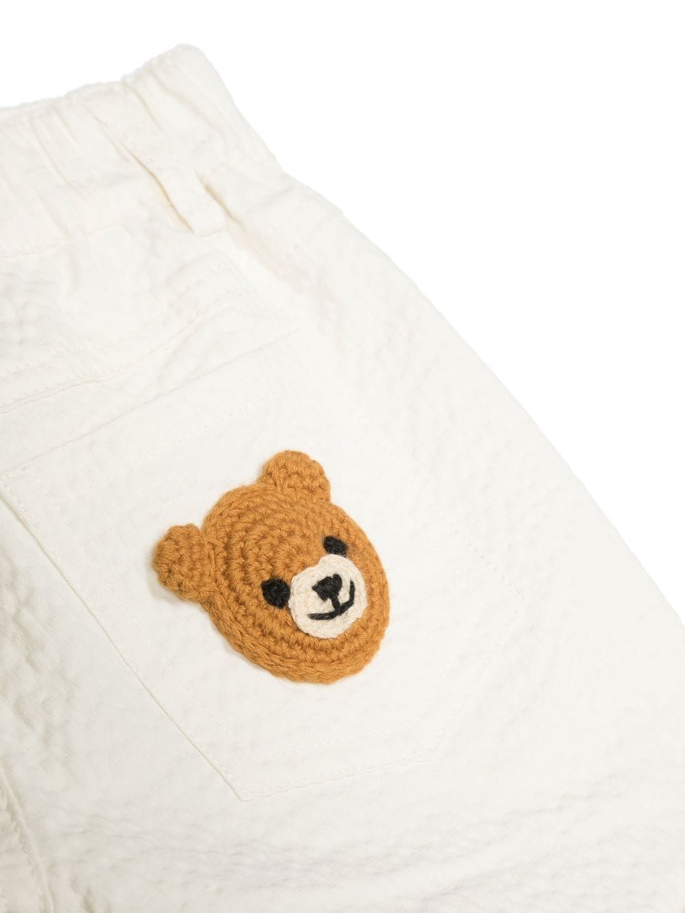 Shop Moschino Teddy-bear Crinkle Shorts In 中性色