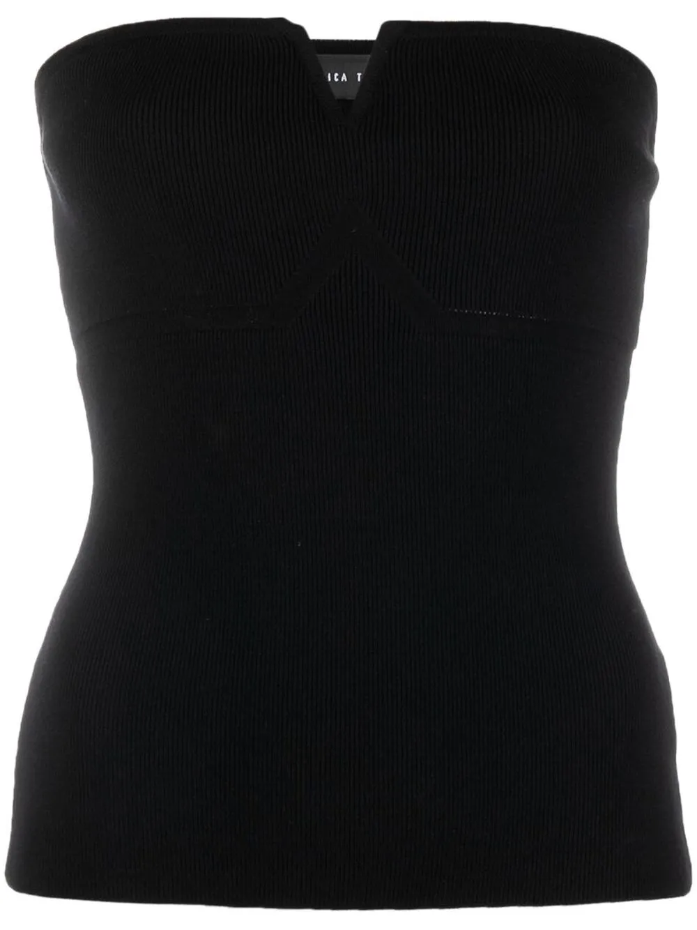 

Federica Tosi ribbed-knit bustier top - Black