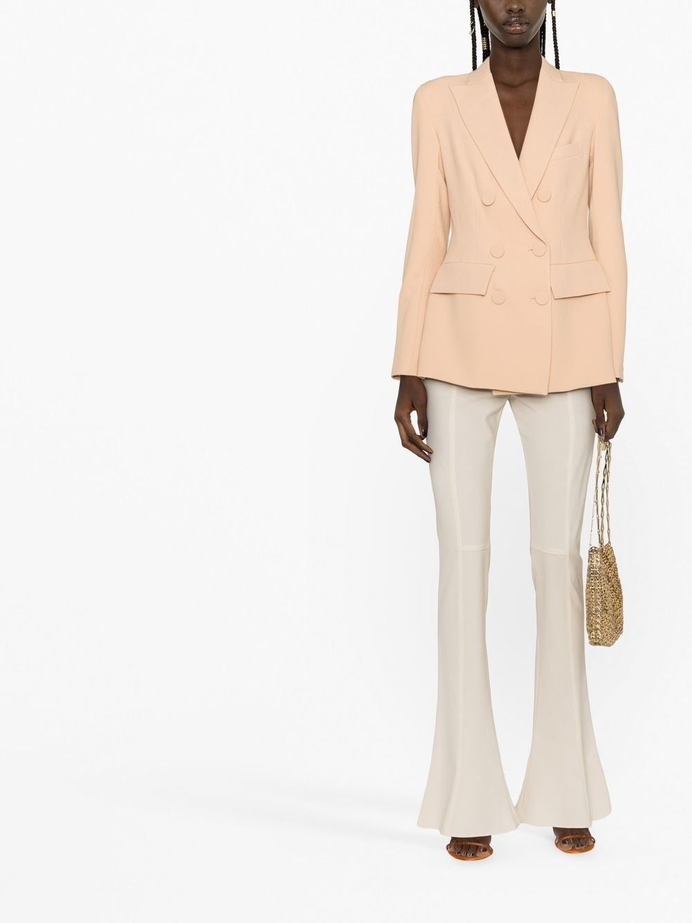 Alex Perry Blazer met dubbele rij knopen - Beige