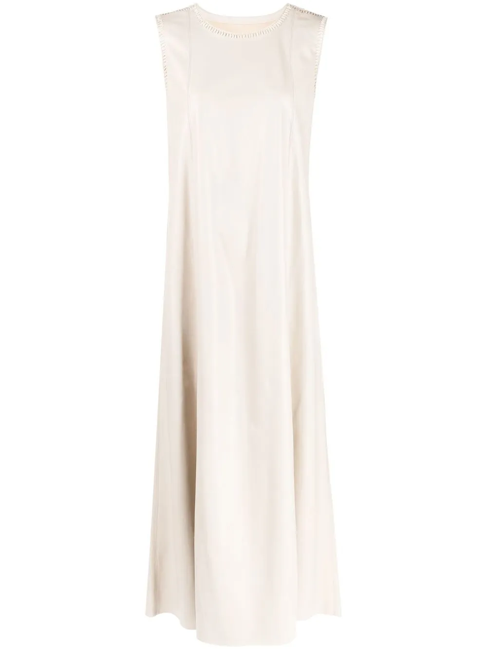 

SHATHA ESSA faux leather sleeveless maxi dress - Neutrals