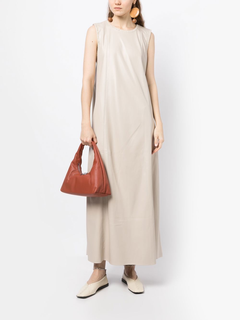 SHATHA ESSA Midi-jurk van imitatieleer - Beige