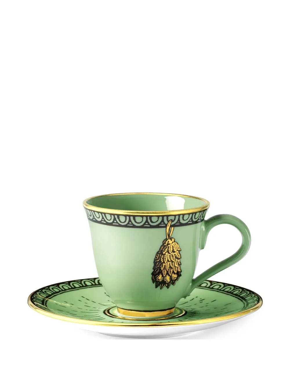 Shop Gucci Odissey-print Tea Cup And Saucer Set In Green