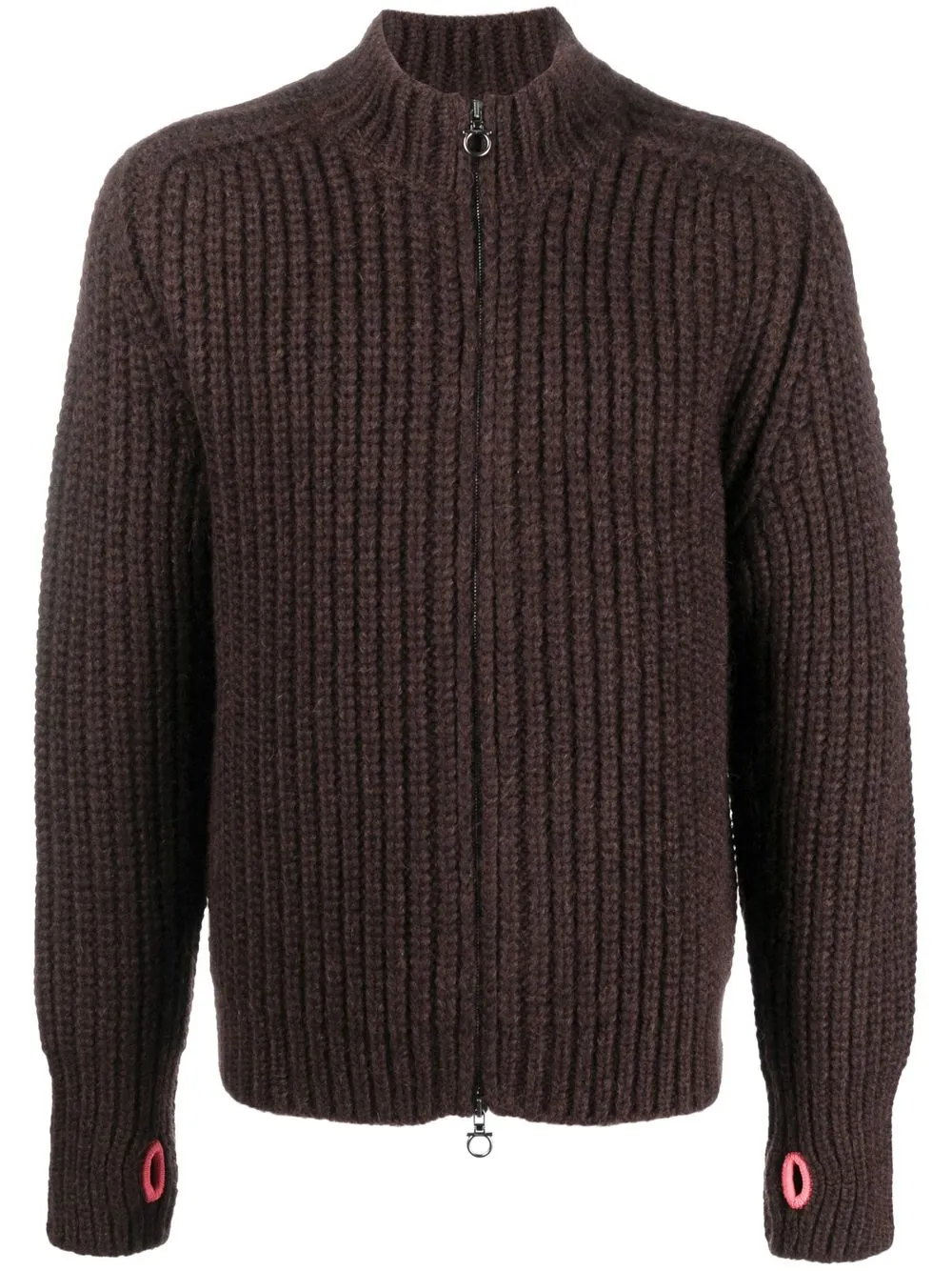 

Ferragamo intarsia knit zipped jumper - Brown