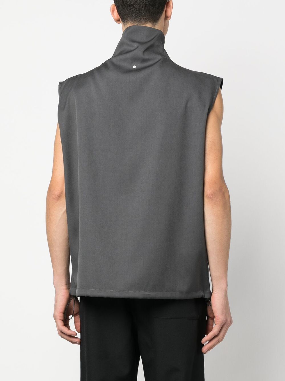Shop Oamc High-neck Virgin-wool Vest In Grey