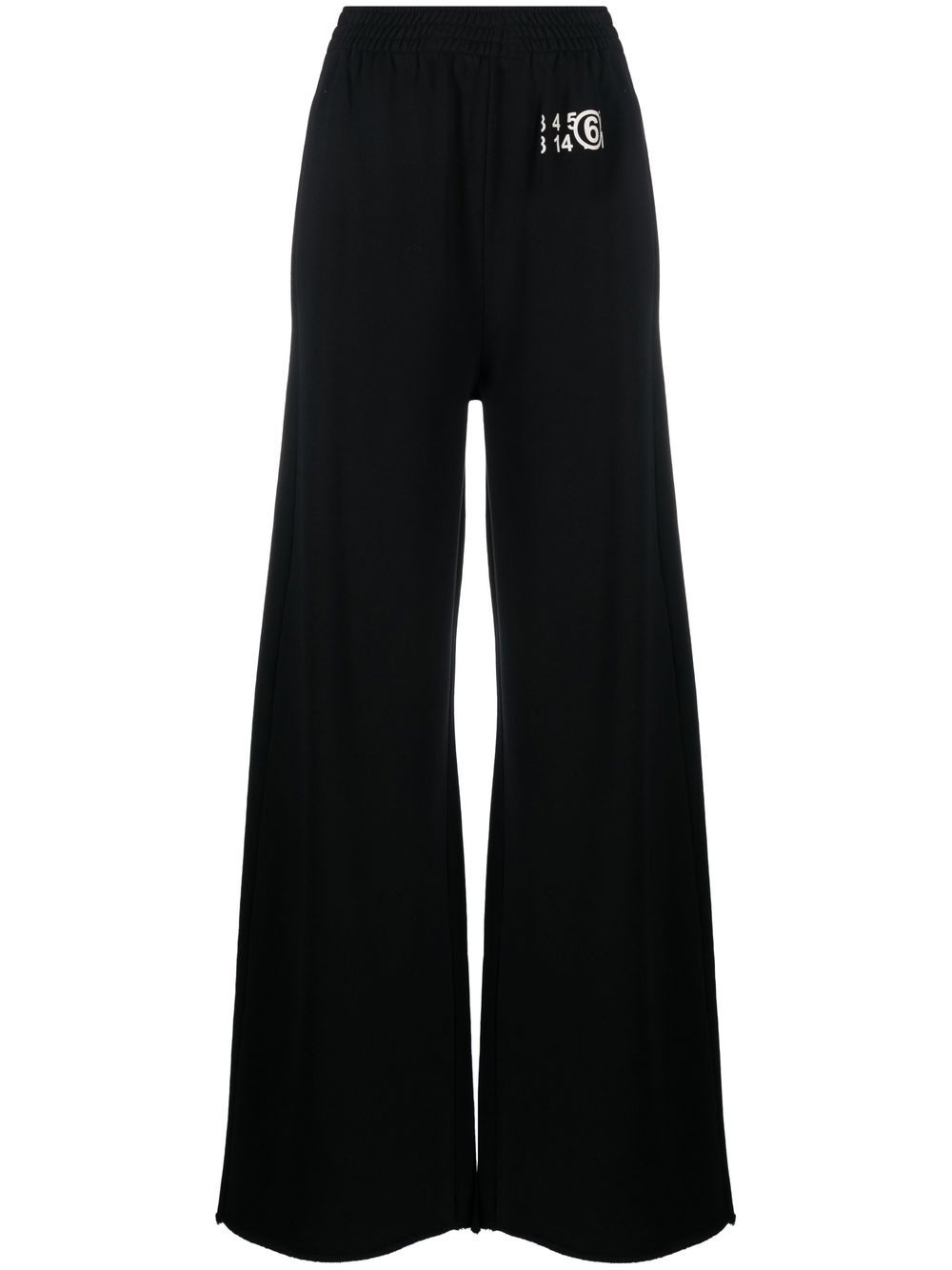 Mm6 Maison Margiela Numbers Logo-print Wide-leg Track Pants In Black ...