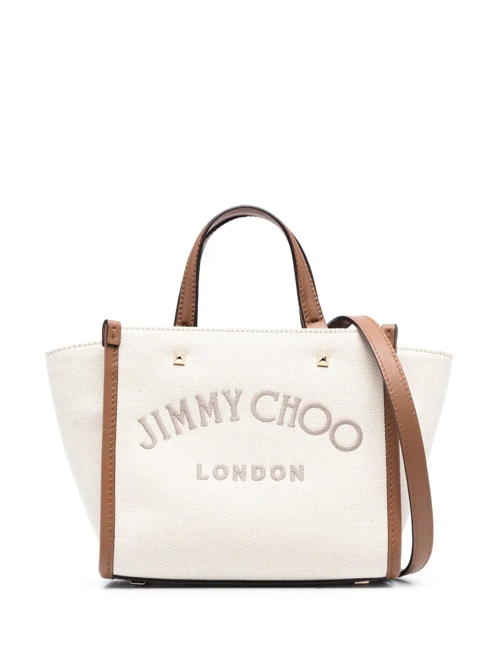 

Jimmy Choo logo-embroidery tote bag - Neutrals