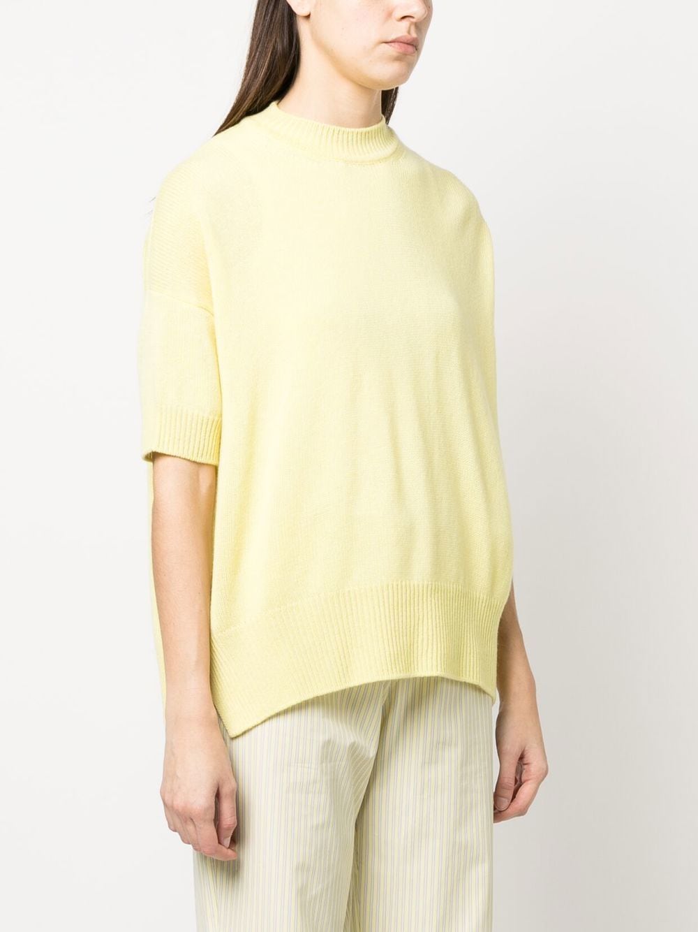 Shop Jil Sander Short-sleeve Cashmere Top In Gelb