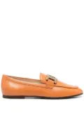Tod's Kate gold-chain leather loafers - Orange
