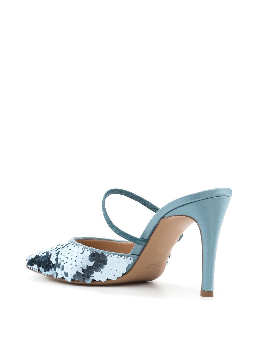 Shop Roberto Festa Sequin Pointed 90mm Mules In Blue