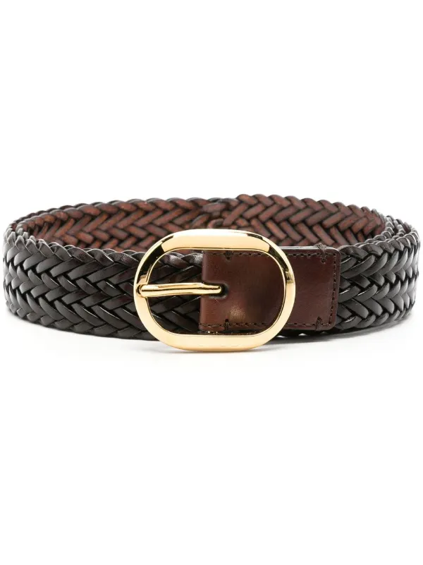 TOM FORD buckle-fastening Woven Leather Belt - Farfetch