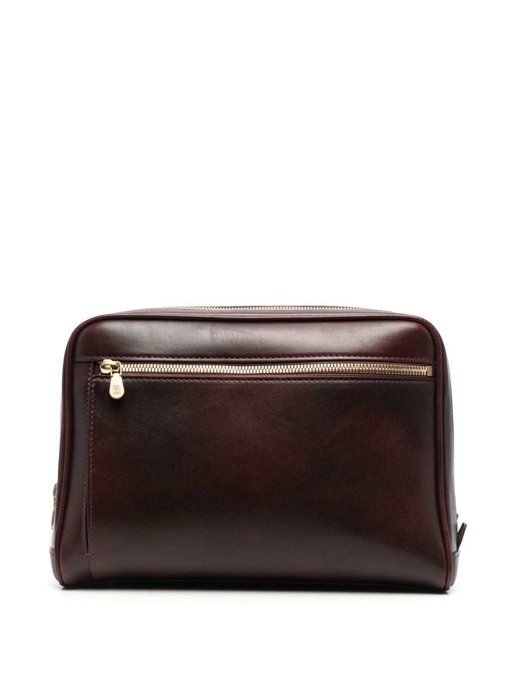 Leather Toiletry Bag in Brown - Brunello Cucinelli