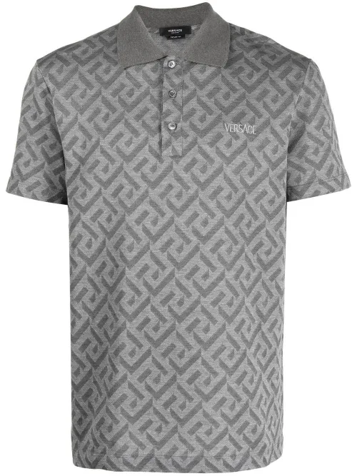 Polo à imprimé La Greca - Versace - Modalova