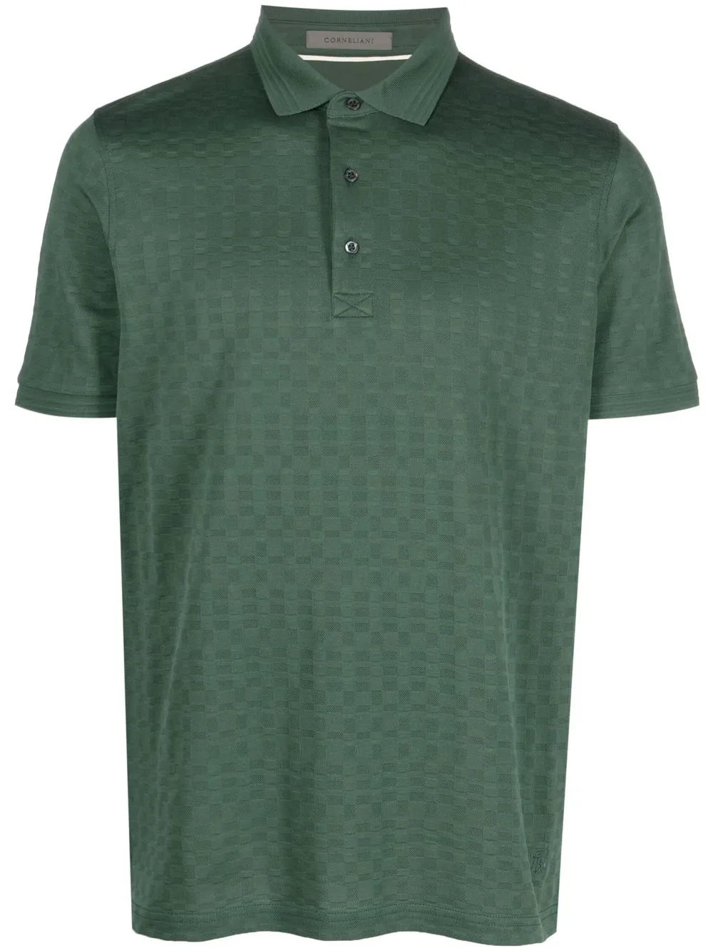 

Corneliani checkerboard short-sleeve polo shirt - Green