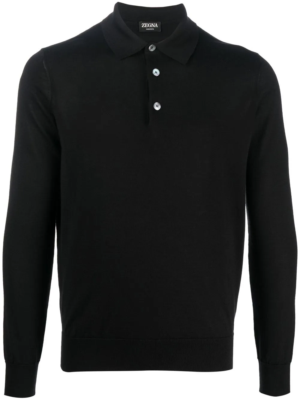 

Zegna cashmere-silk long-sleeve polo shirt - Black