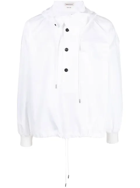 Alexander McQueen hoodie con botones y logo estampado