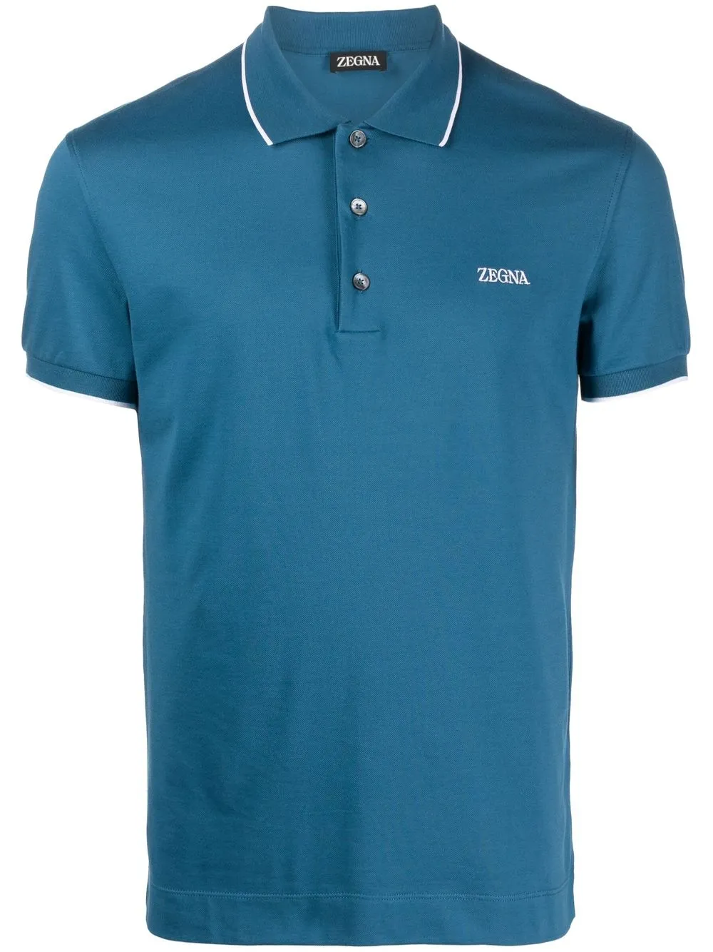 

Zegna embroidered logo polo shirt - Blue