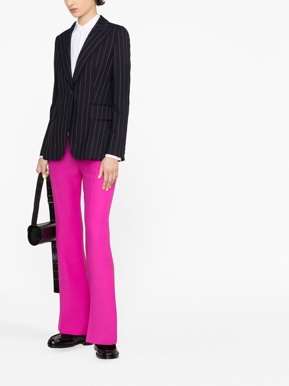 Shop Max Mara Single-breasted Pinstripe Blazer In Black