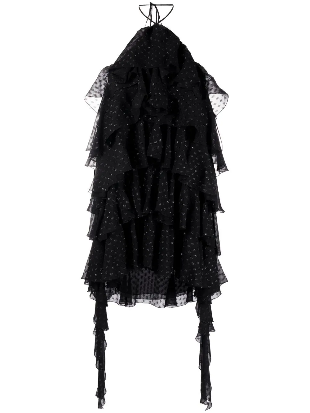 

Blumarine halterneck ruffled minidress - Black