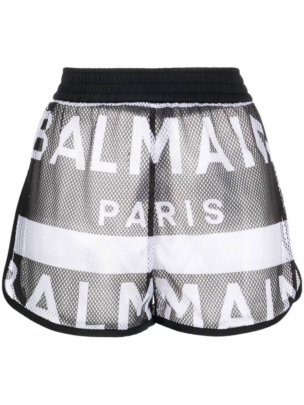 

Balmain logo-print mesh shorts - Black