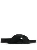 TOM FORD suede logo-stamp slides - Black