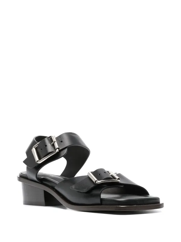 LEMAIRE ダブルバックル サンダル | ブラック | FARFETCH JP