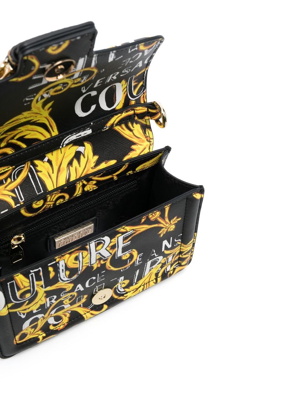 Shop Versace Jeans Couture Baroque Pattern-print Tote Bag In 黑色