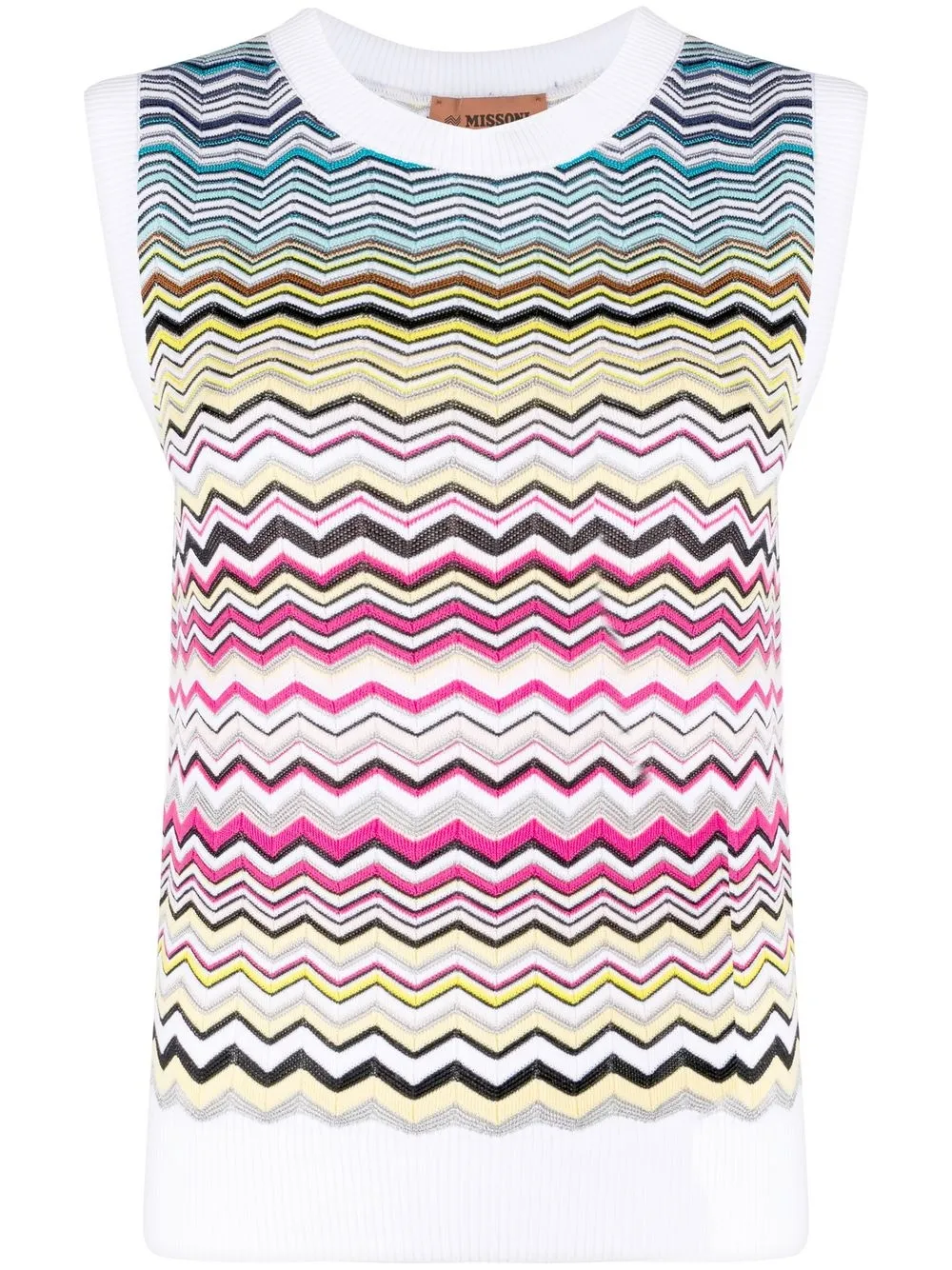 

Missoni zig-zag pattern knitted vest - White