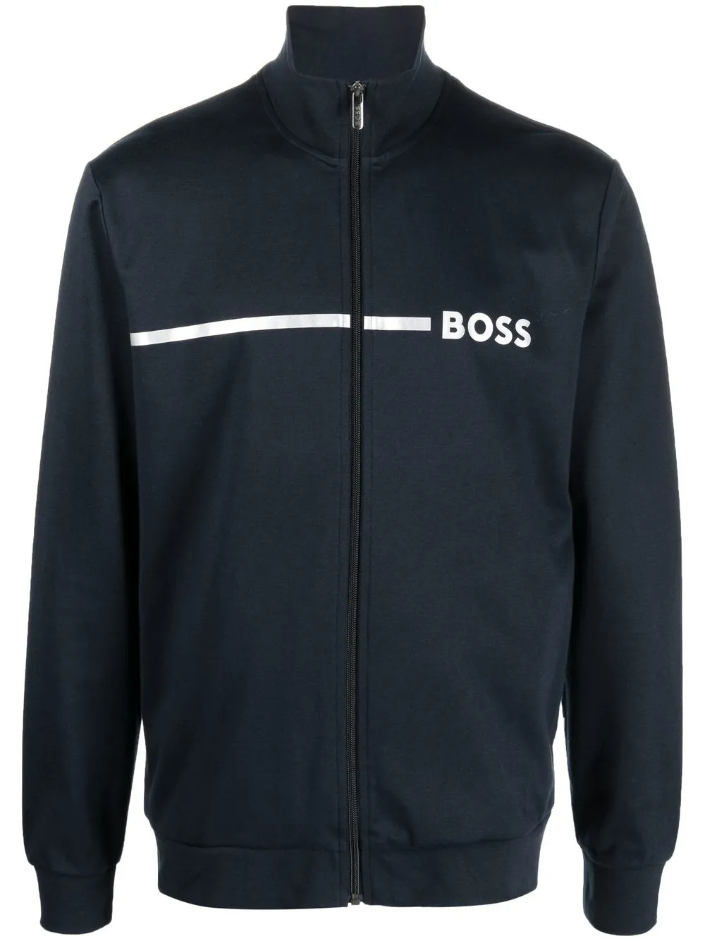 

BOSS logo-print zip sweatshirt - Blue