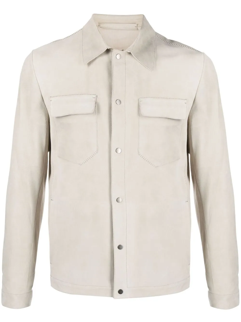 

Salvatore Santoro flap-pocket sheepskin shirt jacket - Neutrals