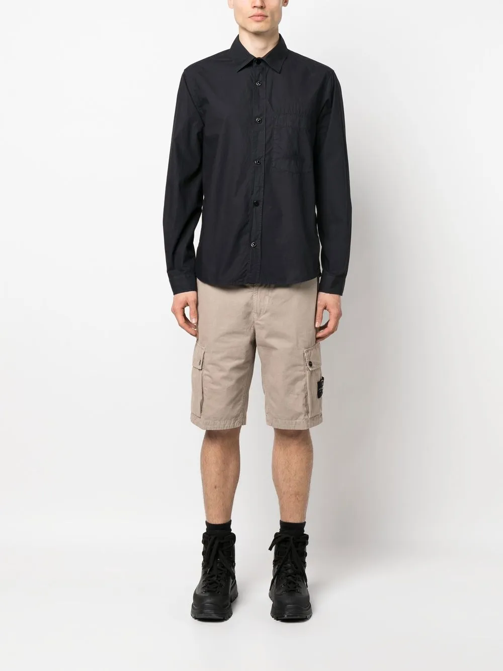 Stone Island Overhemd met knopen - Blauw