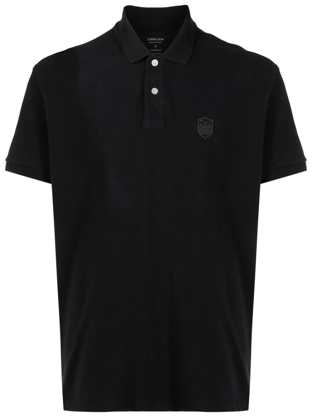 Osklen Crest-motif Cotton Polo Shirt In Black