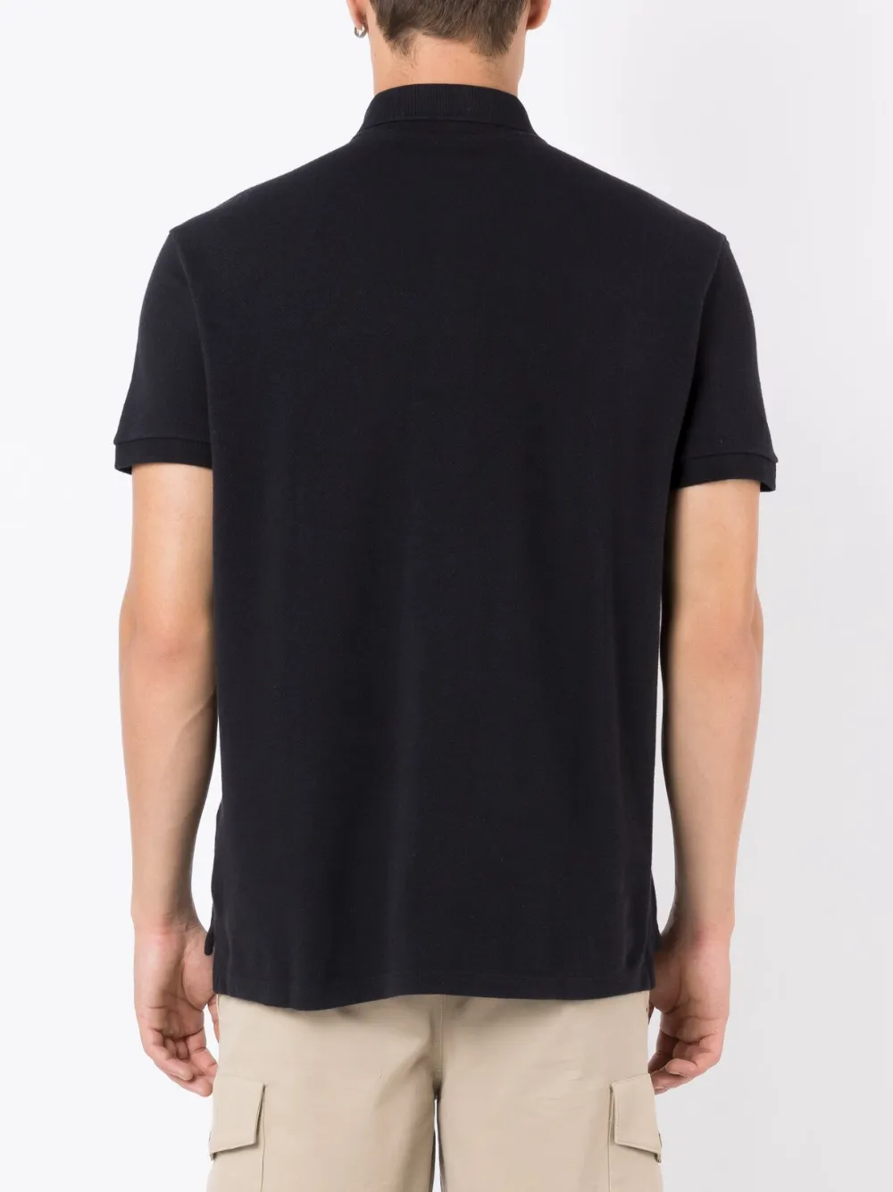 Osklen Crest-motif Cotton Polo Shirt In Black
