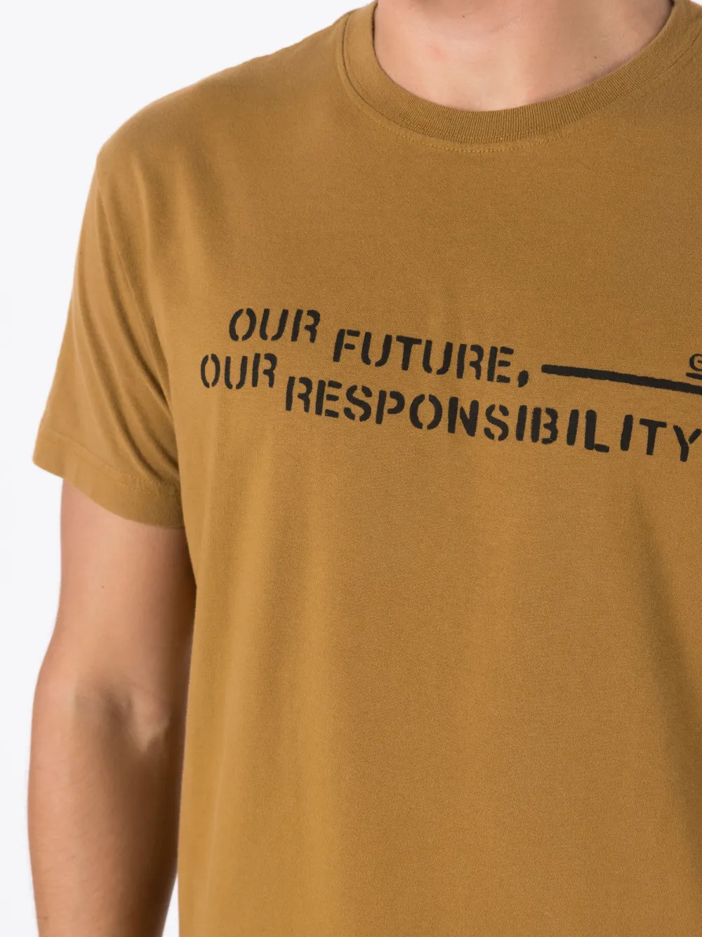 Osklen Slogan-print Cotton T-shirt In Brown