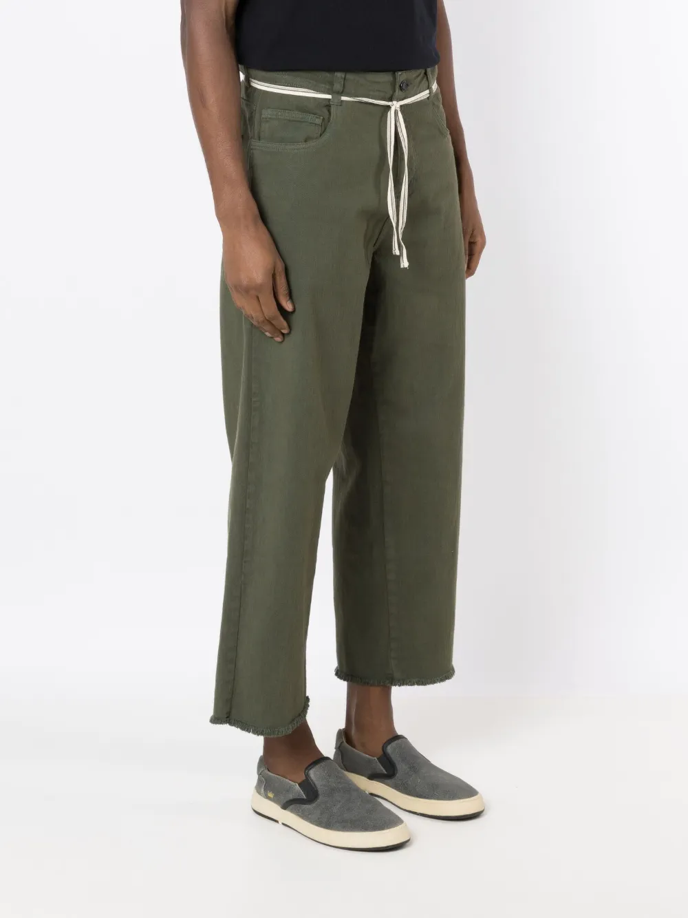 Osklen Drawstring-waistband Cropped Trousers In Grün