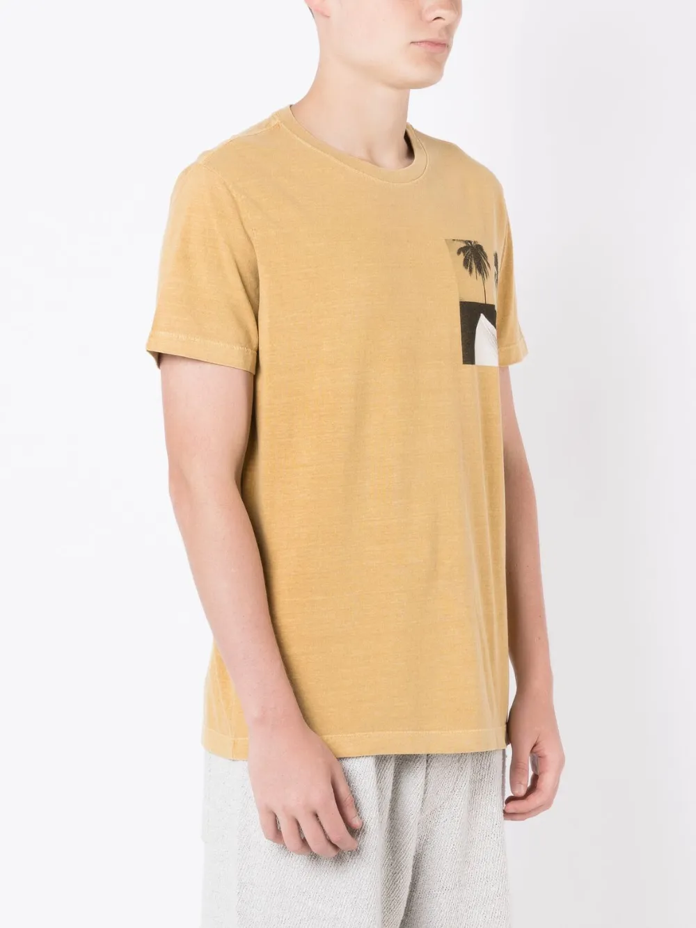 Osklen Palm-tree Print T-shirt In Yellow