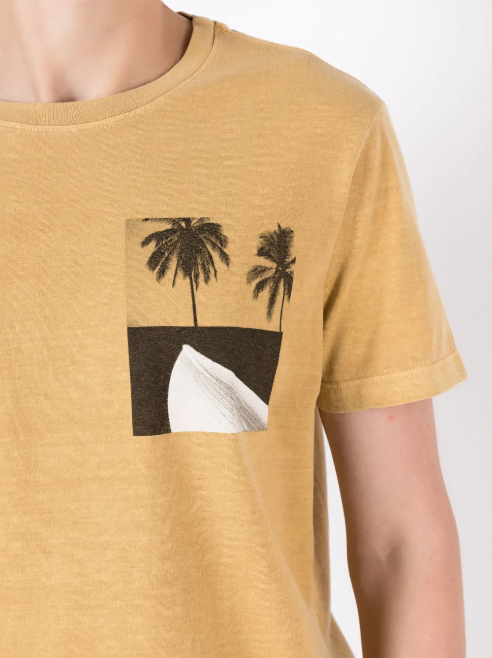 Osklen Palm-tree Print T-shirt In Yellow