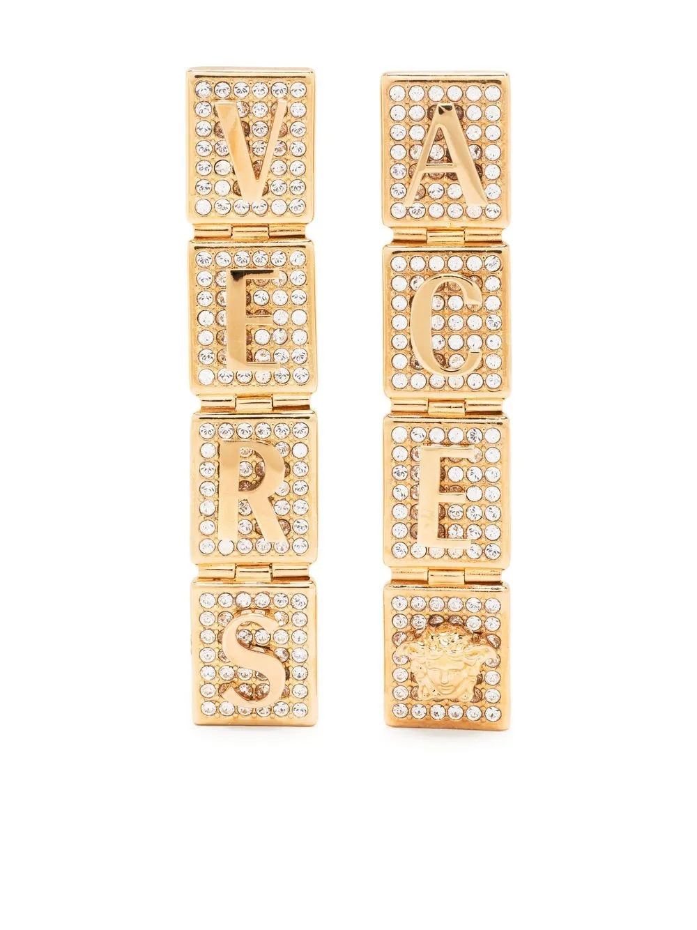 

Versace aretes con detalles de cristal - Dorado