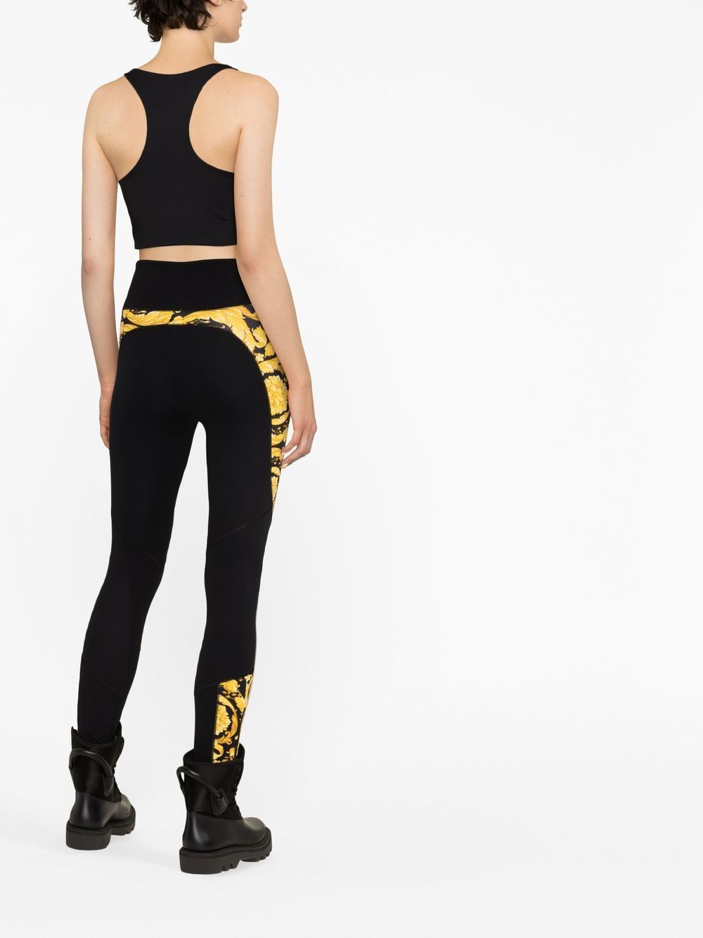 Barocco paneled high-rise leggings in multicoloured - Versace