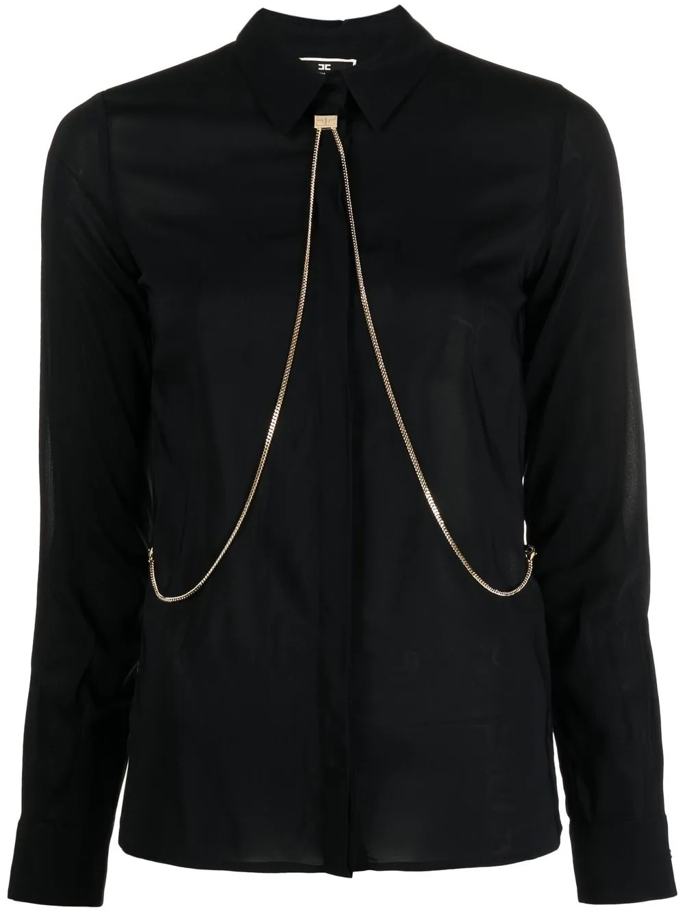 

Elisabetta Franchi chain-detail cropped shirt - Black