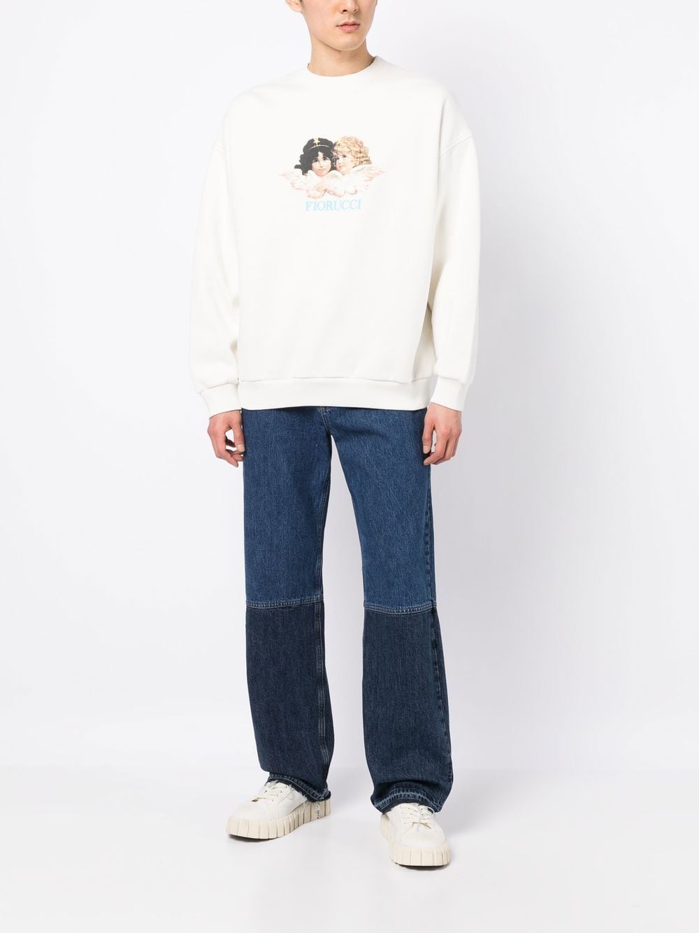 Fiorucci Sweater met engelprint - Wit