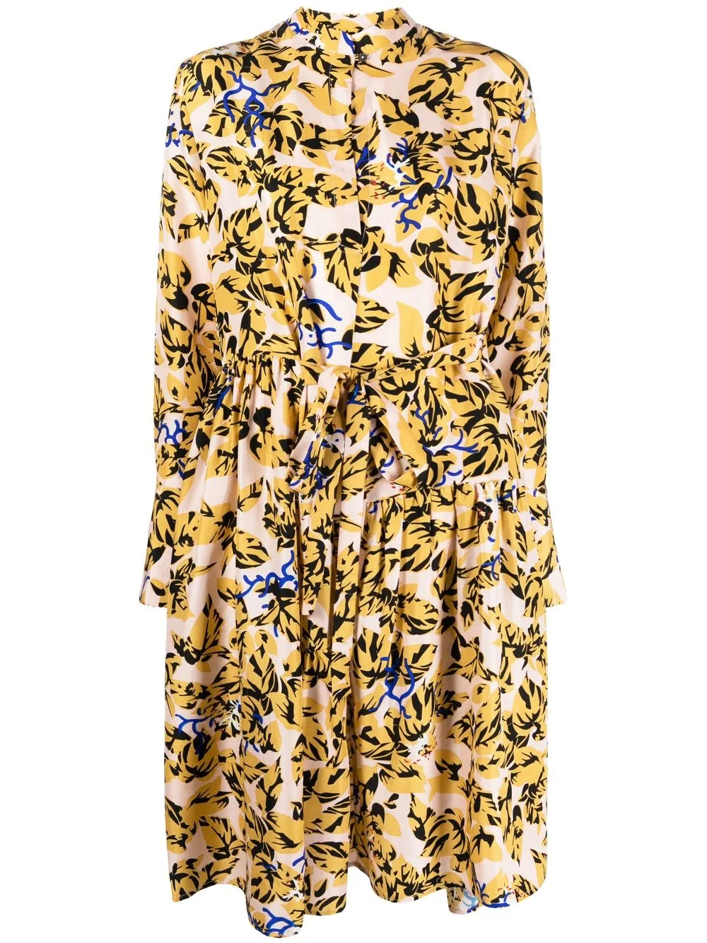 An An Londree Tied-waist Graphic-print Dress In Neutrals